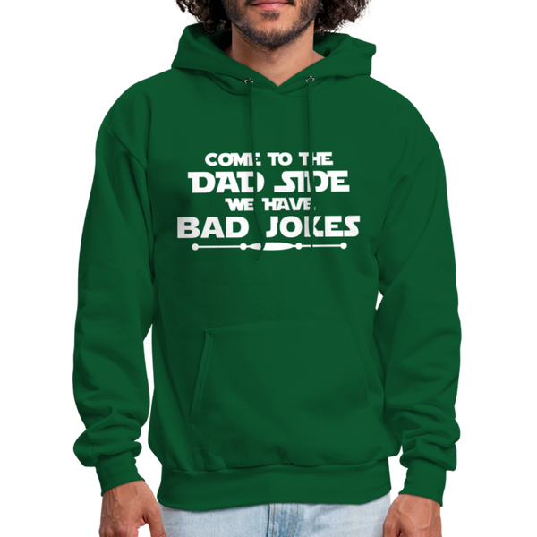 Come to the Dad Side, We Have Bad Jokes Heavy Blend Adult Hoodie - forest green