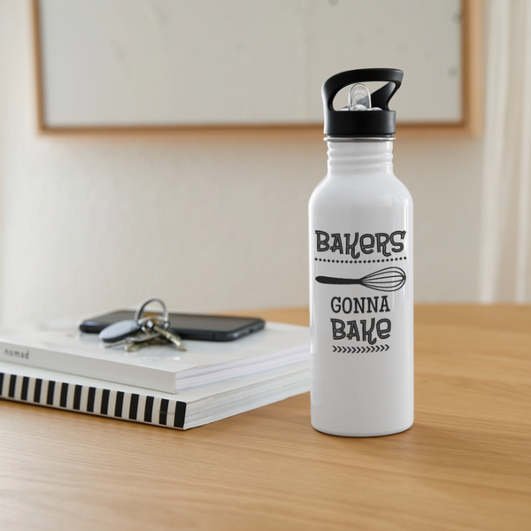 Bakers Gonna Bake Funny Cooking Water Bottle - white