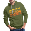 I'm the Dad First I Light the Fire Then I Grill the Things BBQ Men’s Premium Hoodie - olive green