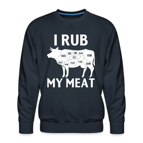I Rub My Meat BBQ Cow Men’s Premium Sweatshirt