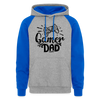 Gamer Dad Colorblock Hoodie - heather grey/royal