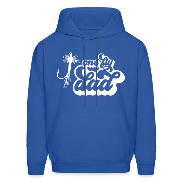 One Fly Dad Fly Fishing Father's Day Men's Hoodie - royal blue