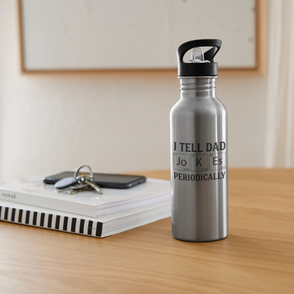 I Tell Dad Jokes Periodically Water Bottle - silver