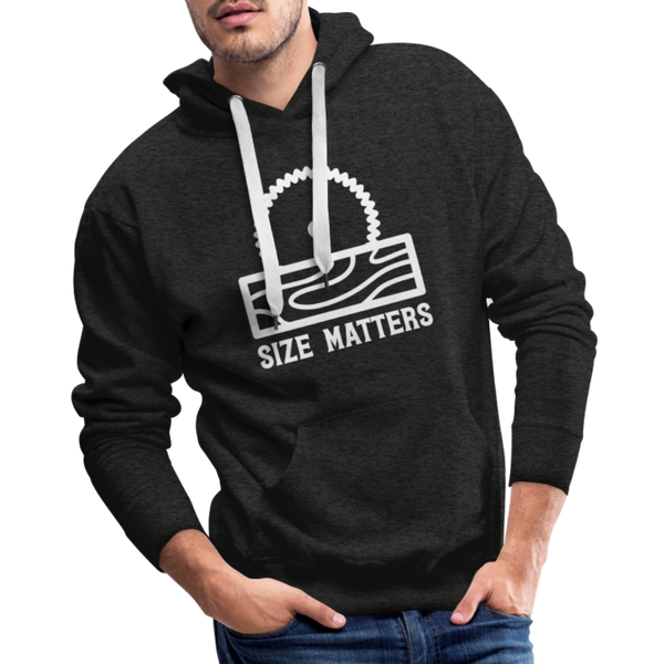 Size Matters Saw Funny Men’s Premium Hoodie - charcoal grey