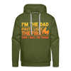 I'm the Dad First I Light the Fire Then I Grill the Things BBQ Men’s Premium Hoodie - olive green