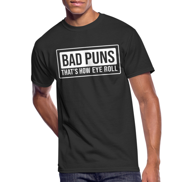 Funny Bad Puns That's How Eye Roll Men’s 50/50 T-Shirt - black