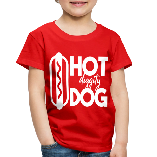 Hot Diggity Dog Funny Grilling Toddler Premium T-Shirt - red