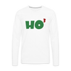 Ho to the Third Power Men's Premium Long Sleeve T-Shirt - white