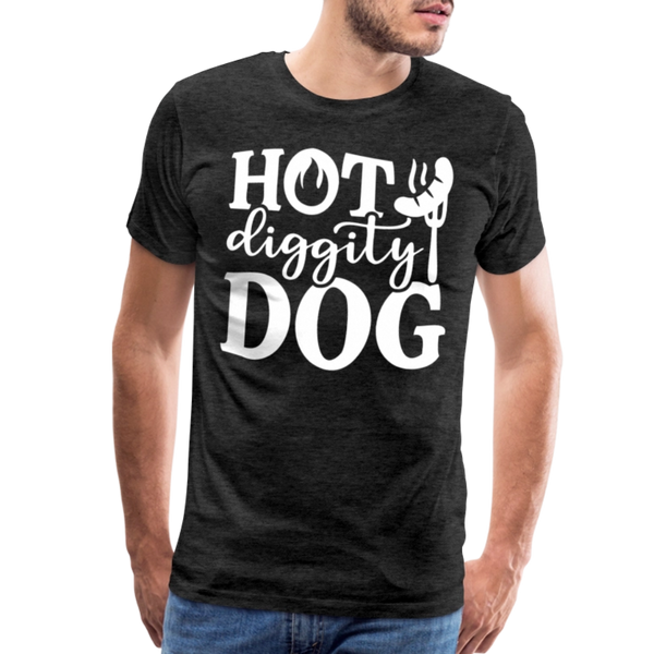 Hot Diggity Dog BBQ Grilling Men's Premium T-Shirt - charcoal grey