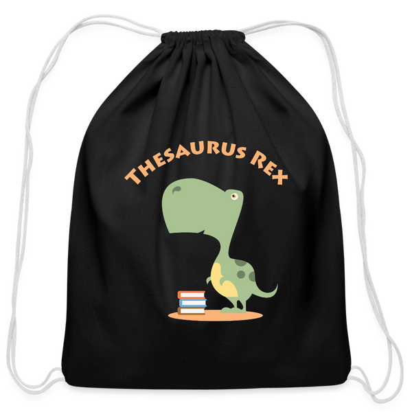 Thesaurus Rex Cotton Drawstring Bag - black