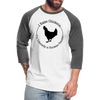 Chicken Tender Funny Baseball T-Shirt - white/charcoal