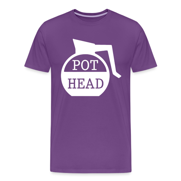 Pot Head Funny Coffee Men's Premium T-Shirt - purple
