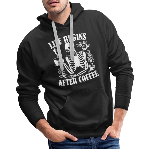 Life Begins After Coffee Men’s Premium Hoodie - black