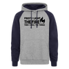 First I Light the Fire Then I Grill the Things Funny Colorblock Hoodie