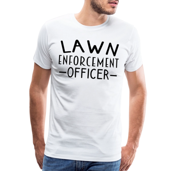 Lawn Enforcement Officer Funny Dad Joke Shirt Men's Premium T-Shirt - white