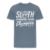 Sloth Running Team Champion Men's Premium T-Shirt - steel blue