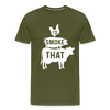 I'd Smoke That Funny BBQ Men's Premium T-Shirt - olive green