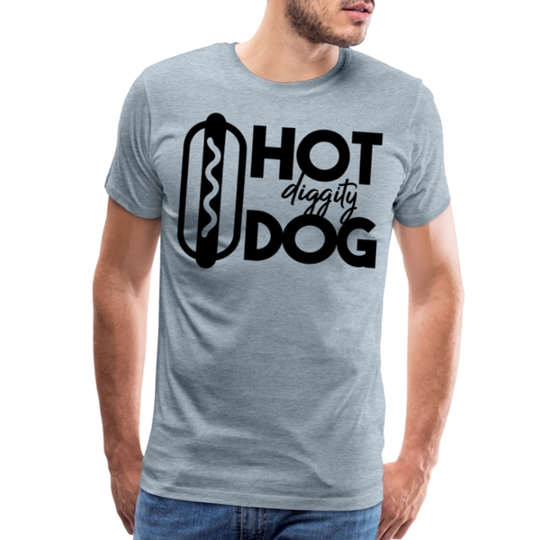 Hot Diggity Dog Funny Grilling Men's Premium T-Shirt - heather ice blue