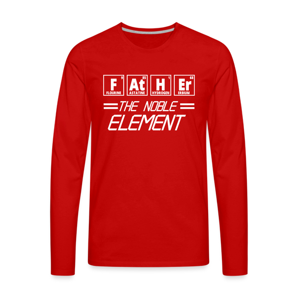 FATHER The Noble Element Periodic Elements Men's Premium Long Sleeve T-Shirt - red