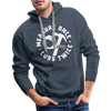 Measure Once Cuss Twice Funny Woodworking Men’s Premium Hoodie - heather denim