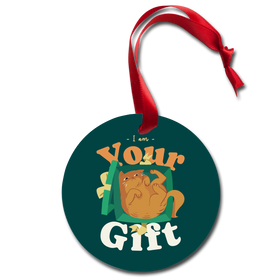 Funny Cat I Am Your Gift Holiday Ornament