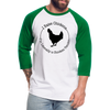 Chicken Tender Funny Baseball T-Shirt - white/kelly green