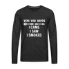 Veni Vidi Vapos I Came I Saw I Smoked: BBQ Smoker Men's Premium Long Sleeve T-Shirt - charcoal grey