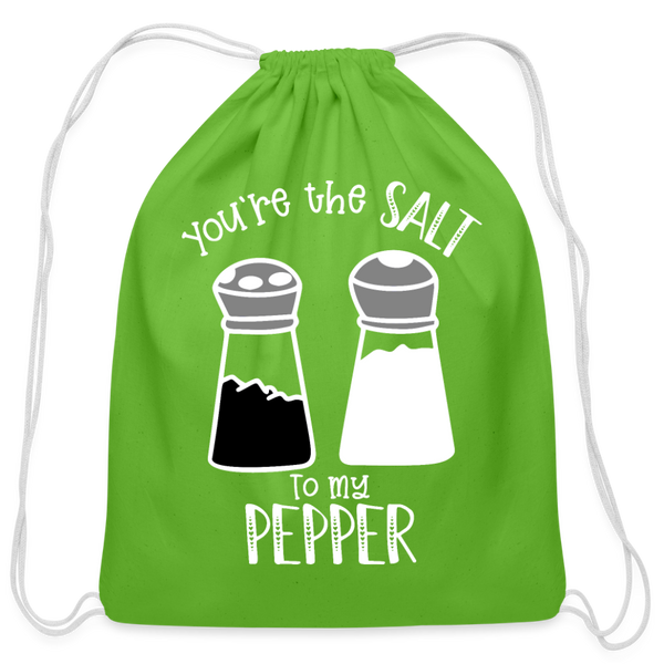 You're the Salt to my Pepper Funny Love Cotton Drawstring Bag - clover