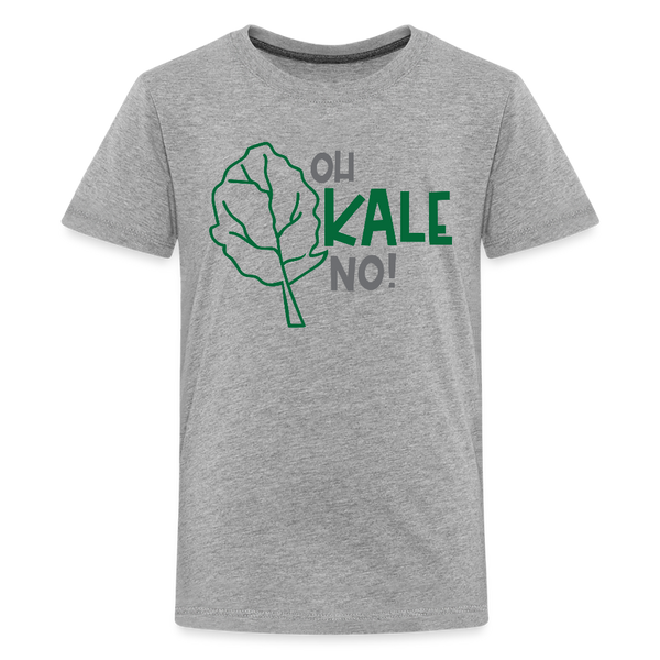 Oh Kale No! Funny Food Pun Kids' Premium T-Shirt - heather gray