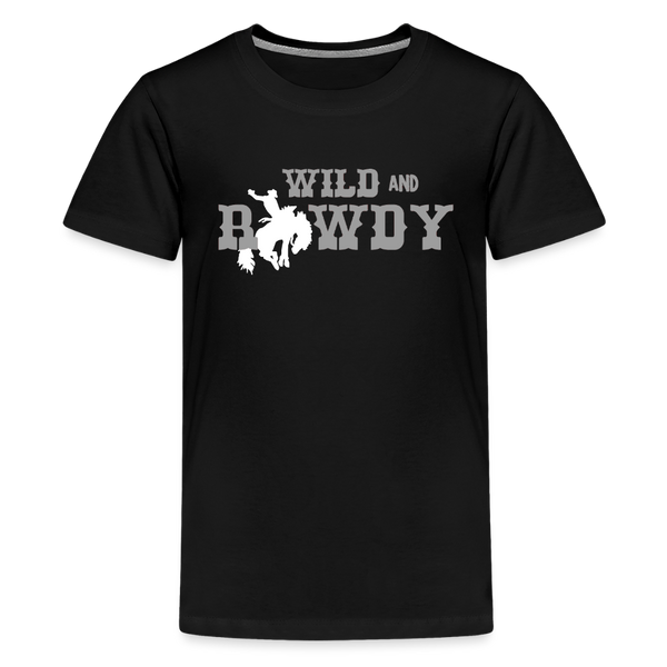 Wild and Rowdy Cowboy Kids' Premium T-Shirt - black