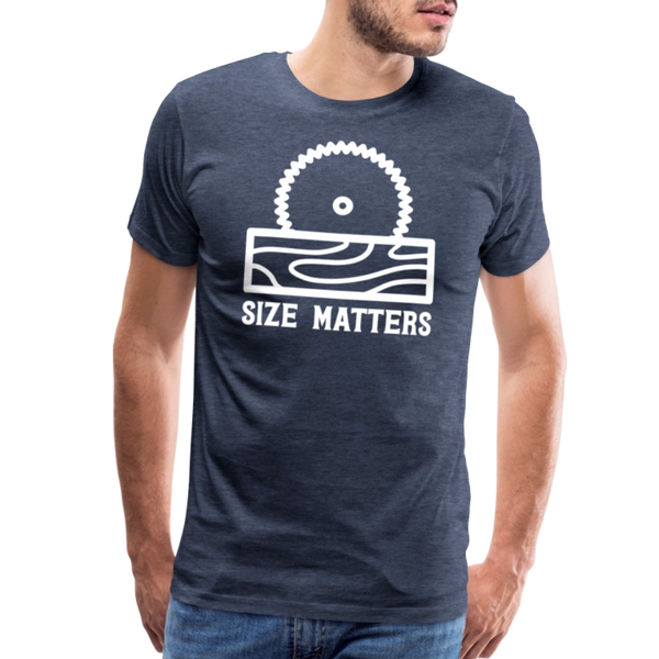 Size Matters Saw Funny Men's Premium T-Shirt - heather blue