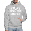 World's Okayest Golfer Gildan Heavy Blend Adult Hoodie - heather gray