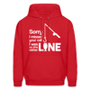 Sorry I Missed Your Call, I was on the Other Line Funny Fishing Men's Hoodie - red