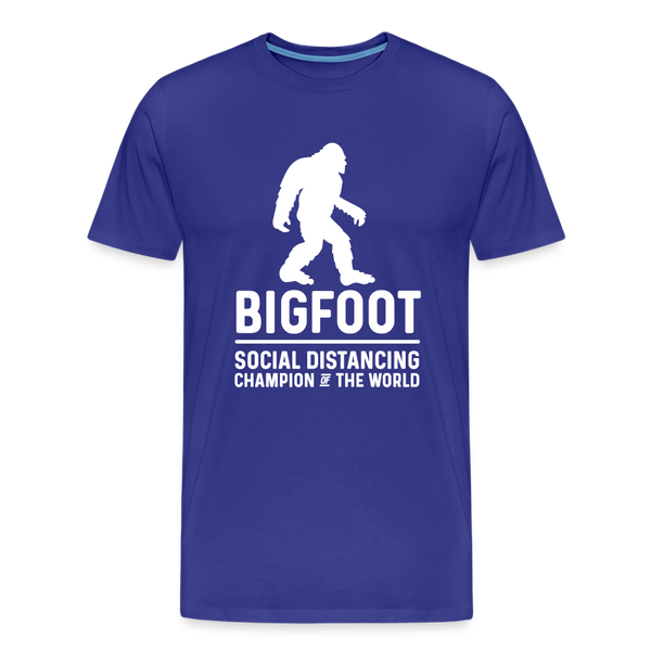 Bigfoot Social Distancing Champion of the World Men's Premium T-Shirt - royal blue