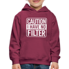 Caution I Have No Filter Funny Kids‘ Premium Hoodie - burgundy