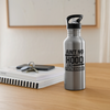 Ain't No Hood Like Fatherhood Funny Water Bottle - silver