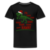 Dinosaur Fa-Rawr Rawr T-Rex in Santa Hat Christmas Kids' Premium T-Shirt - black