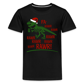 Dinosaur Fa-Rawr Rawr T-Rex in Santa Hat Christmas Kids' Premium T-Shirt