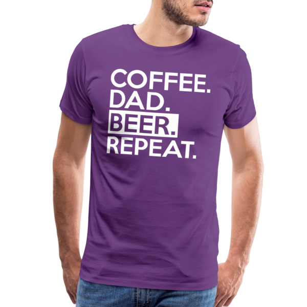 Coffee. Dad. Beer, Repeat. Funny Men's Premium T-Shirt - purple