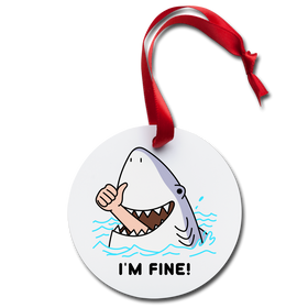 Funny I'm Fine Shark Holiday Ornament