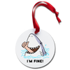 Funny I'm Fine Shark Holiday Ornament