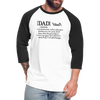 Dad Definition Baseball T-Shirt - white/black