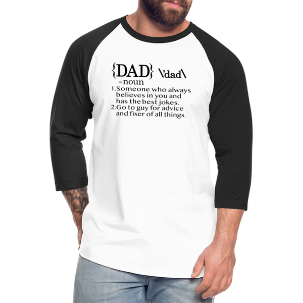 Dad Definition Baseball T-Shirt - white/black