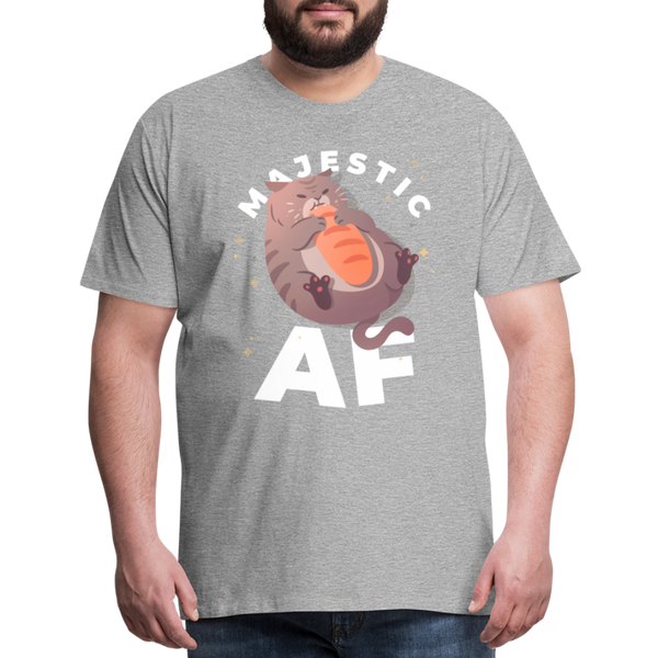 Cat Majestic AF Funny Men's Premium T-Shirt - heather gray