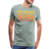 I'm the Dad First I Light the Fire Then I Grill the Things BBQ Men's Premium T-Shirt - steel green