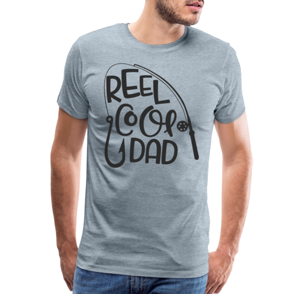 Reel Cool Dad Funny Fishing Premium T-Shirt - heather ice blue