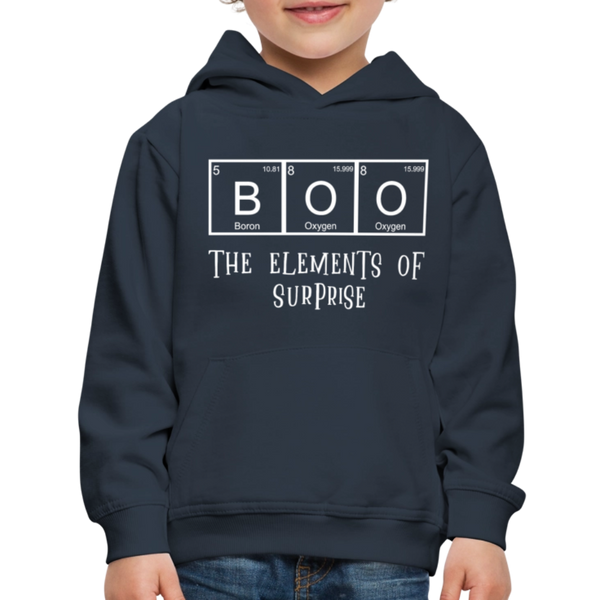 BOO the Elements of Surprise Dad Jokes Halloween Kids‘ Premium Hoodie - navy