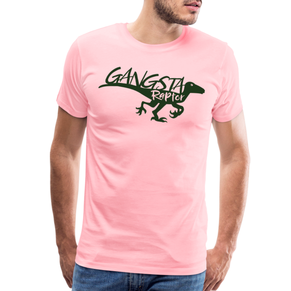 Gangsta Raptor Dinosaur Men's Premium T-Shirt - pink