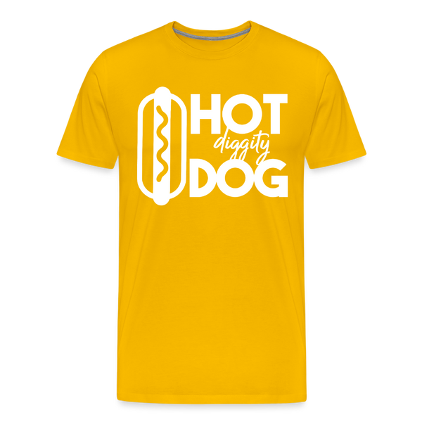 Hot Diggity Dog Funny Grilling Men's Premium T-Shirt - sun yellow