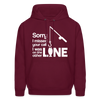 Sorry I Missed Your Call, I was on the Other Line Funny Fishing Men's Hoodie - burgundy